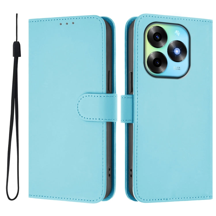 For itel S23+ Skin Feel Solid Color Leather Phone Case with Lanyard