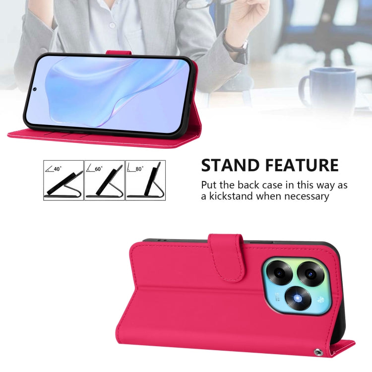 For itel S23+ Skin Feel Solid Color Leather Phone Case with Lanyard