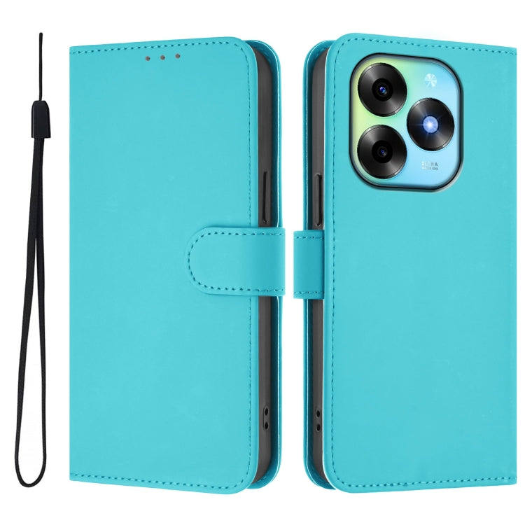For itel S23+ Skin Feel Solid Color Leather Phone Case with Lanyard