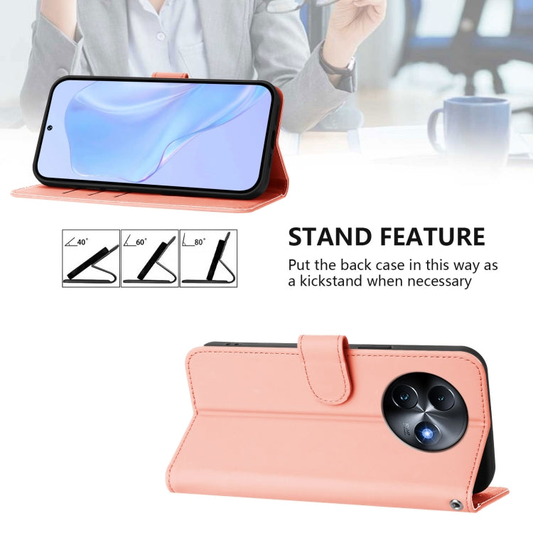 For itel S24 Skin Feel Solid Color Leather Phone Case with Lanyard