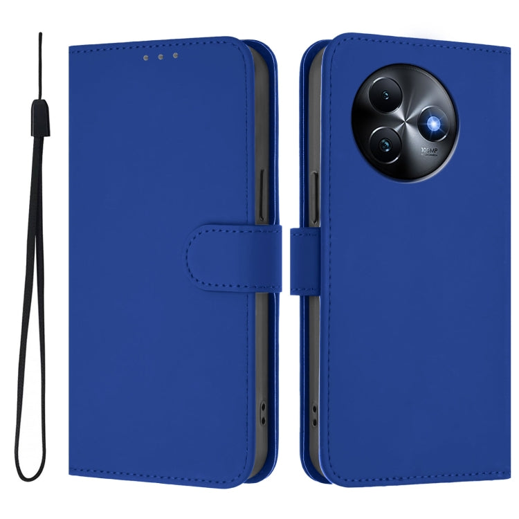 For itel S24 Skin Feel Solid Color Leather Phone Case with Lanyard