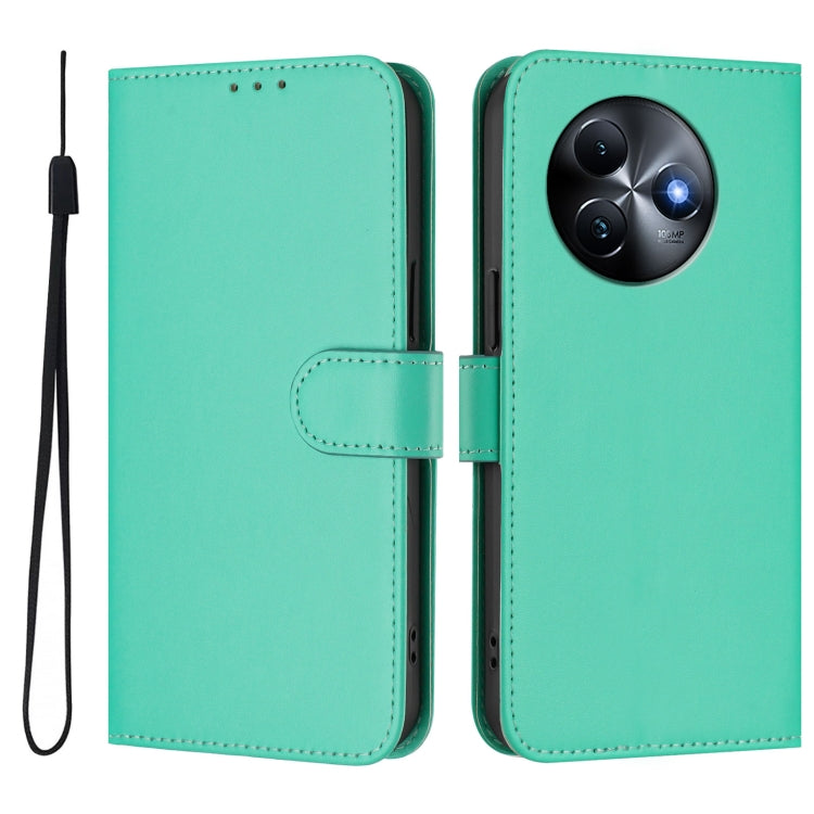 For itel S24 Skin Feel Solid Color Leather Phone Case with Lanyard