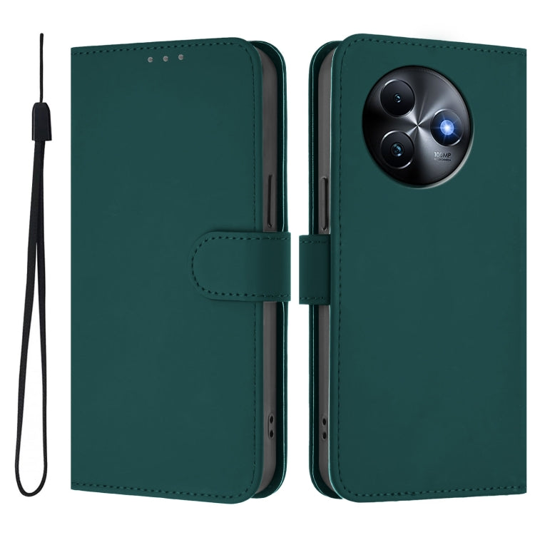 For itel S24 Skin Feel Solid Color Leather Phone Case with Lanyard