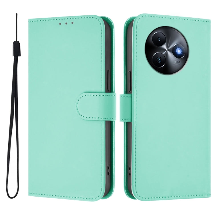 For itel S24 Skin Feel Solid Color Leather Phone Case with Lanyard
