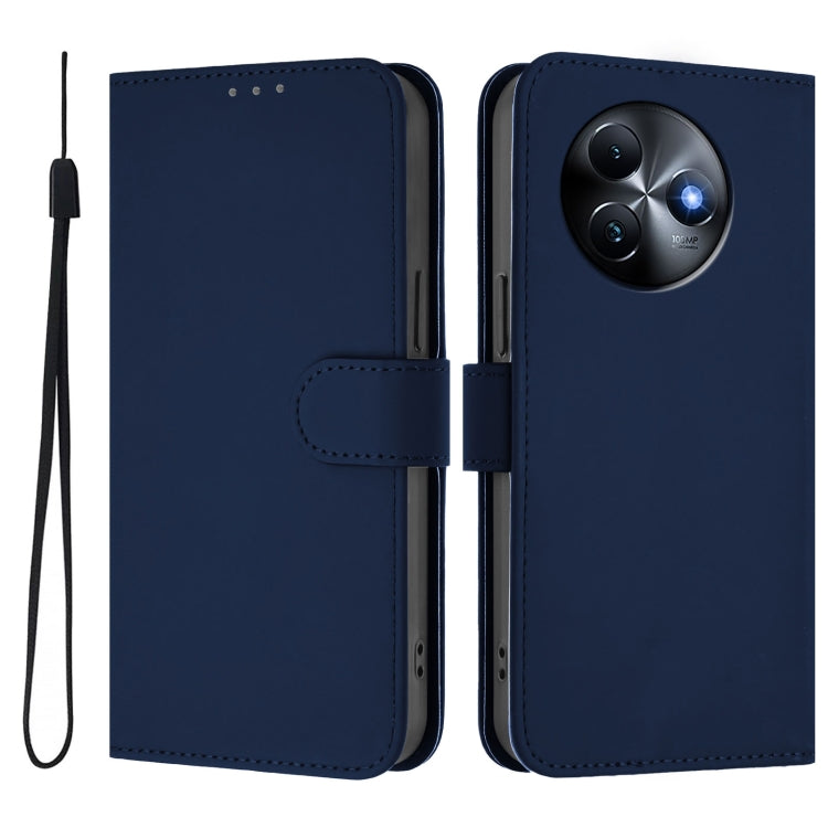 For itel S24 Skin Feel Solid Color Leather Phone Case with Lanyard