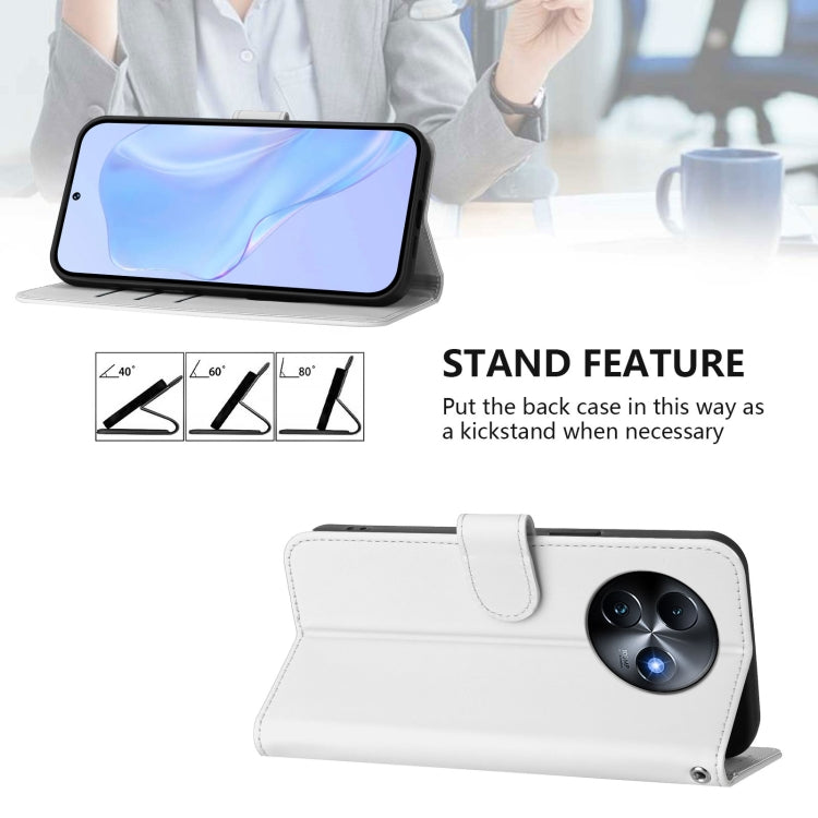 For itel S24 Skin Feel Solid Color Leather Phone Case with Lanyard
