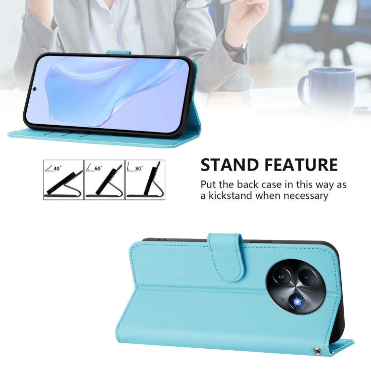 For itel S24 Skin Feel Solid Color Leather Phone Case with Lanyard