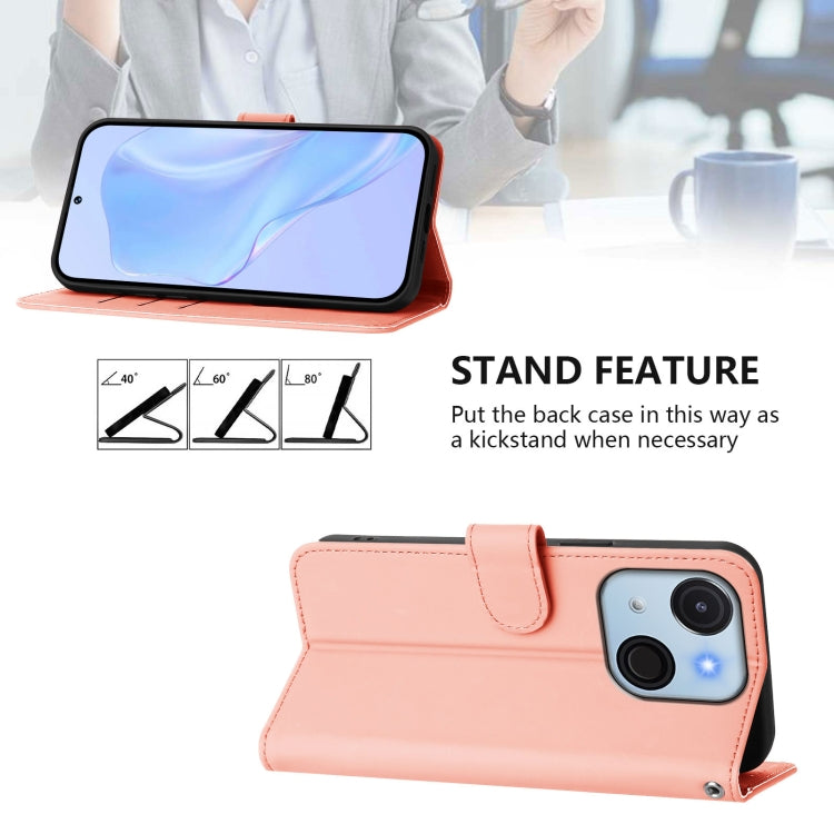 For itel A50C Skin Feel Solid Color Leather Phone Case with Lanyard