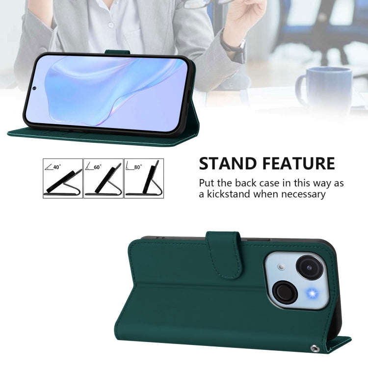 For itel A50C Skin Feel Solid Color Leather Phone Case with Lanyard