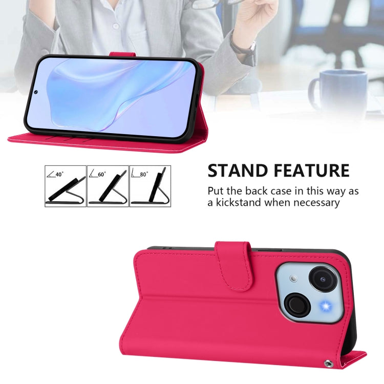 For itel A50C Skin Feel Solid Color Leather Phone Case with Lanyard