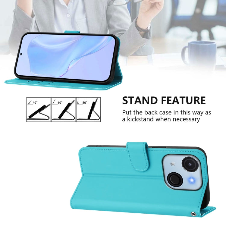 For itel A50C Skin Feel Solid Color Leather Phone Case with Lanyard
