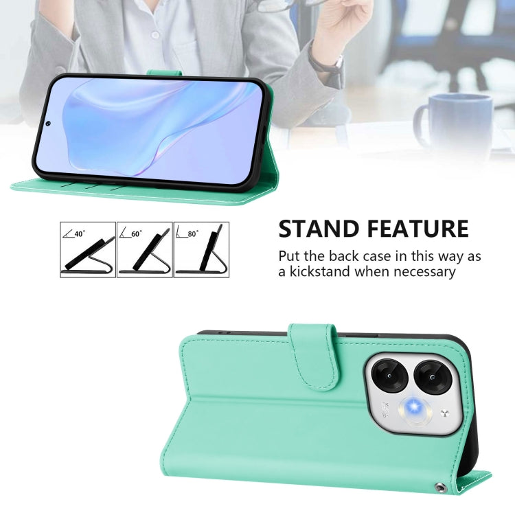For itel A80 4G Skin Feel Solid Color Leather Phone Case with Lanyard