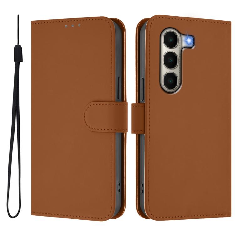 For itel A95 5G Skin Feel Solid Color Leather Phone Case with Lanyard