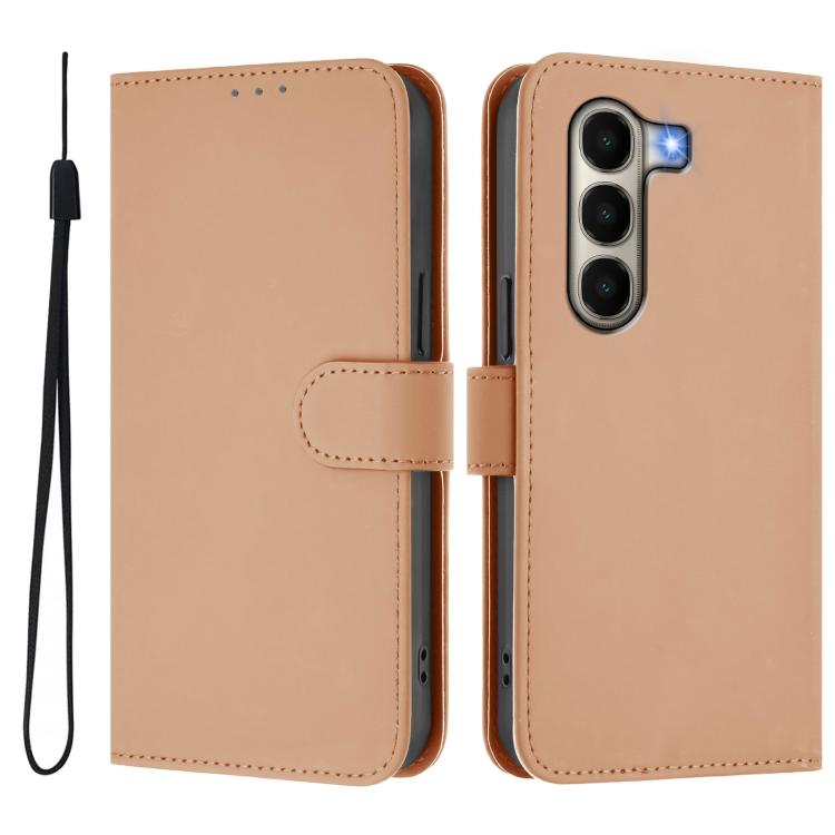 For itel A95 5G Skin Feel Solid Color Leather Phone Case with Lanyard