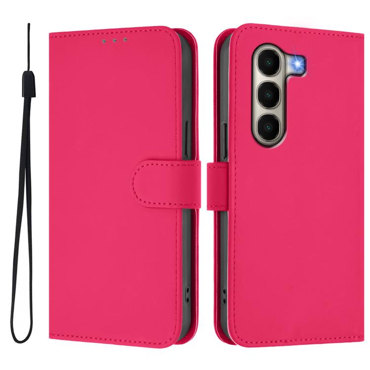 For itel A95 5G Skin Feel Solid Color Leather Phone Case with Lanyard