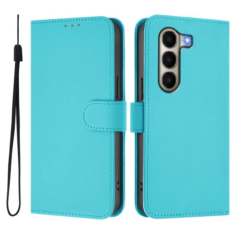 For itel A95 5G Skin Feel Solid Color Leather Phone Case with Lanyard