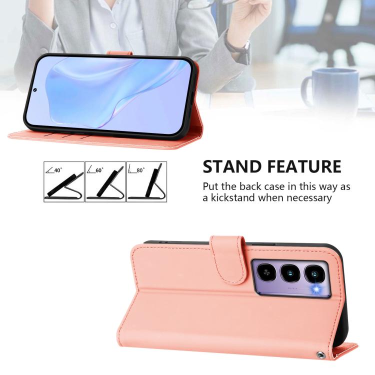 For itel City 100 Skin Feel Solid Color Leather Phone Case with Lanyard
