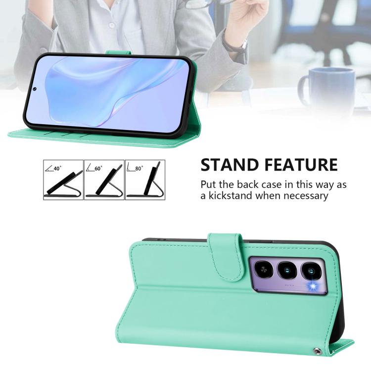 For itel City 100 Skin Feel Solid Color Leather Phone Case with Lanyard