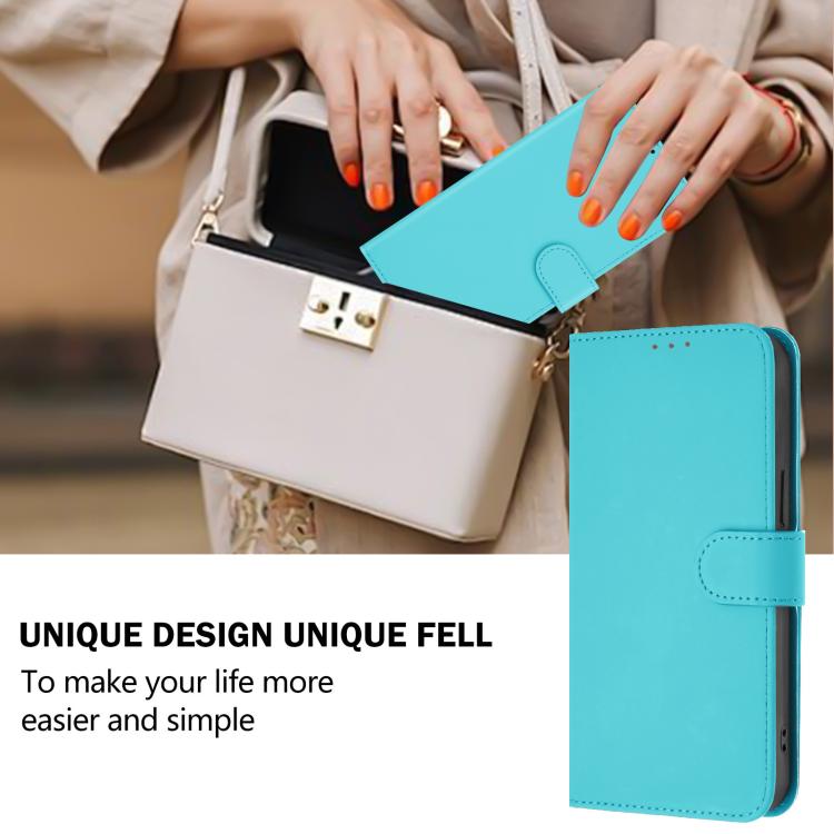 For itel City 100 Skin Feel Solid Color Leather Phone Case with Lanyard