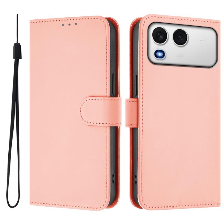 For itel A200 4G/A200+ 4G Global Skin Feel Solid Color Leather Phone Case with Lanyard
