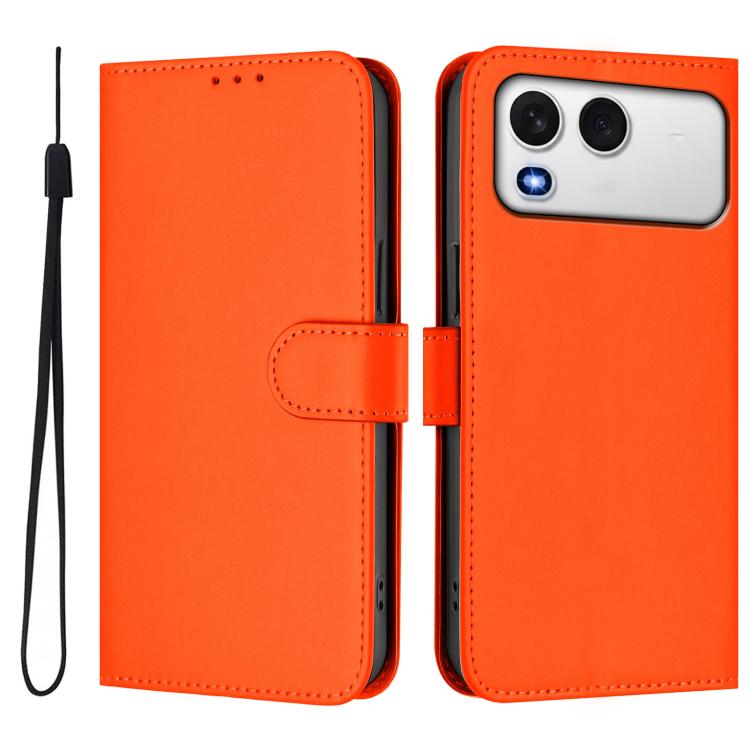 For itel A200 4G/A200+ 4G Global Skin Feel Solid Color Leather Phone Case with Lanyard