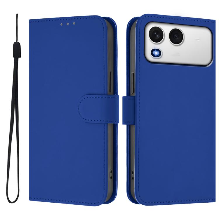 For itel A200 4G/A200+ 4G Global Skin Feel Solid Color Leather Phone Case with Lanyard