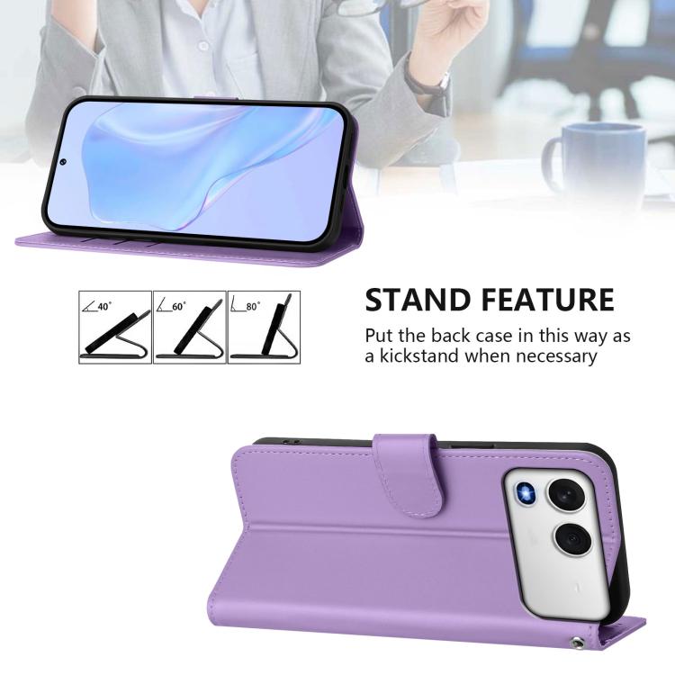 For itel A200 4G/A200+ 4G Global Skin Feel Solid Color Leather Phone Case with Lanyard