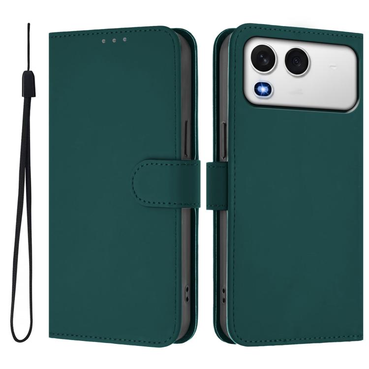 For itel A200 4G/A200+ 4G Global Skin Feel Solid Color Leather Phone Case with Lanyard