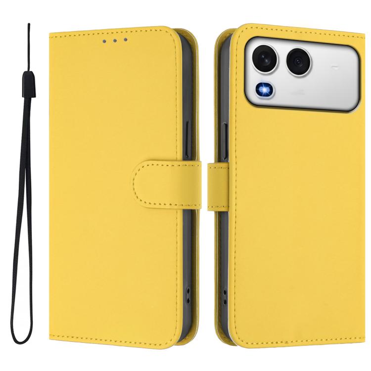 For itel A200 4G/A200+ 4G Global Skin Feel Solid Color Leather Phone Case with Lanyard