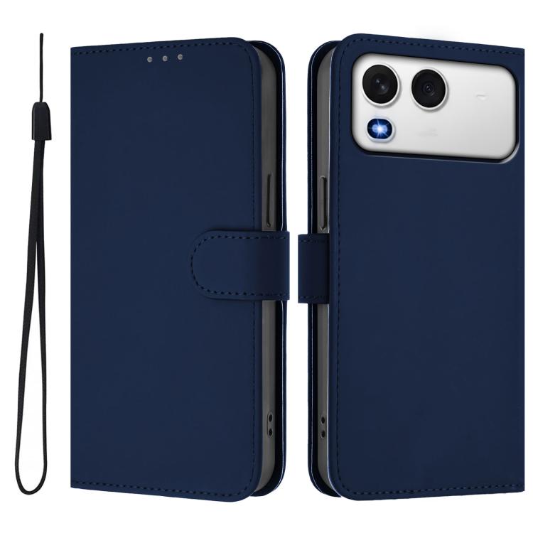For itel A200 4G/A200+ 4G Global Skin Feel Solid Color Leather Phone Case with Lanyard