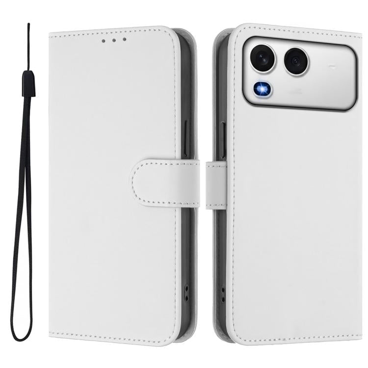 For itel A200 4G/A200+ 4G Global Skin Feel Solid Color Leather Phone Case with Lanyard