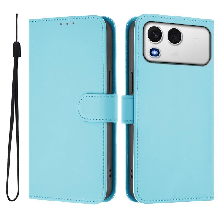 For itel A200 4G/A200+ 4G Global Skin Feel Solid Color Leather Phone Case with Lanyard