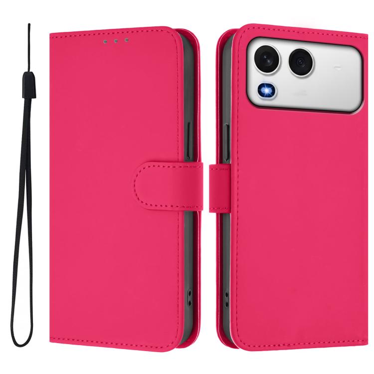 For itel A200 4G/A200+ 4G Global Skin Feel Solid Color Leather Phone Case with Lanyard
