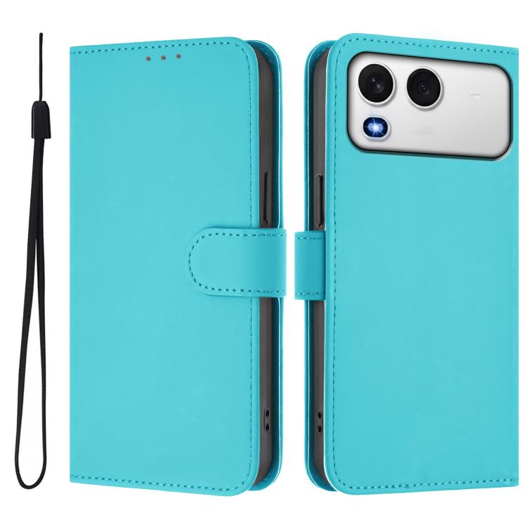 For itel A200 4G/A200+ 4G Global Skin Feel Solid Color Leather Phone Case with Lanyard