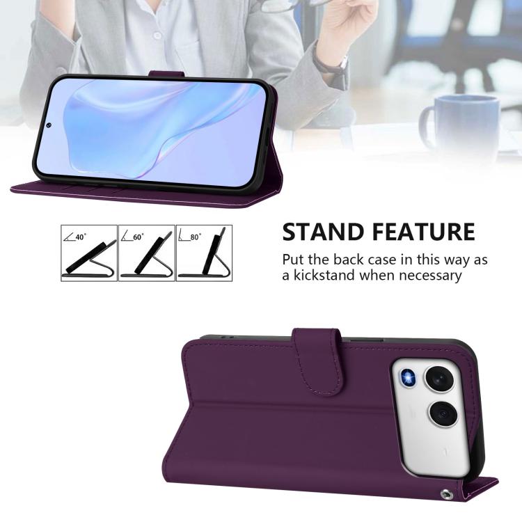 For itel A200 4G/A200+ 4G Global Skin Feel Solid Color Leather Phone Case with Lanyard
