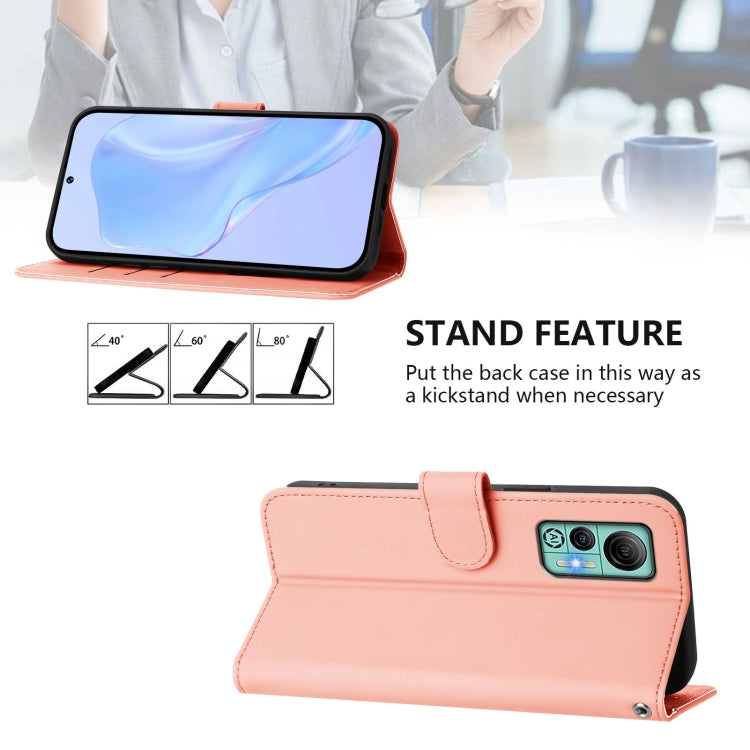 For Ulefone Note 14 Skin Feel Solid Color Leather Phone Case with Lanyard