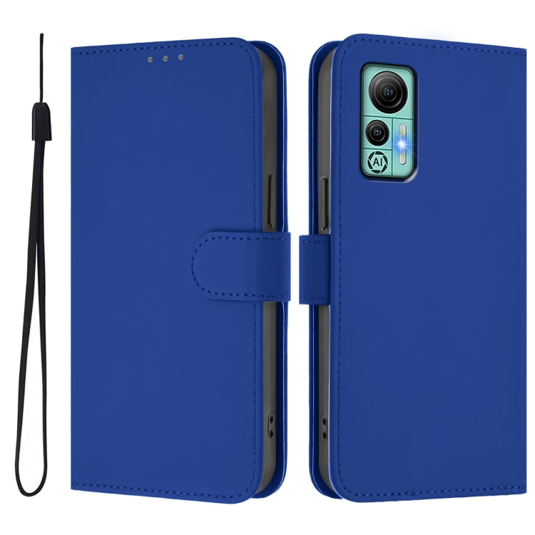 For Ulefone Note 14 Skin Feel Solid Color Leather Phone Case with Lanyard