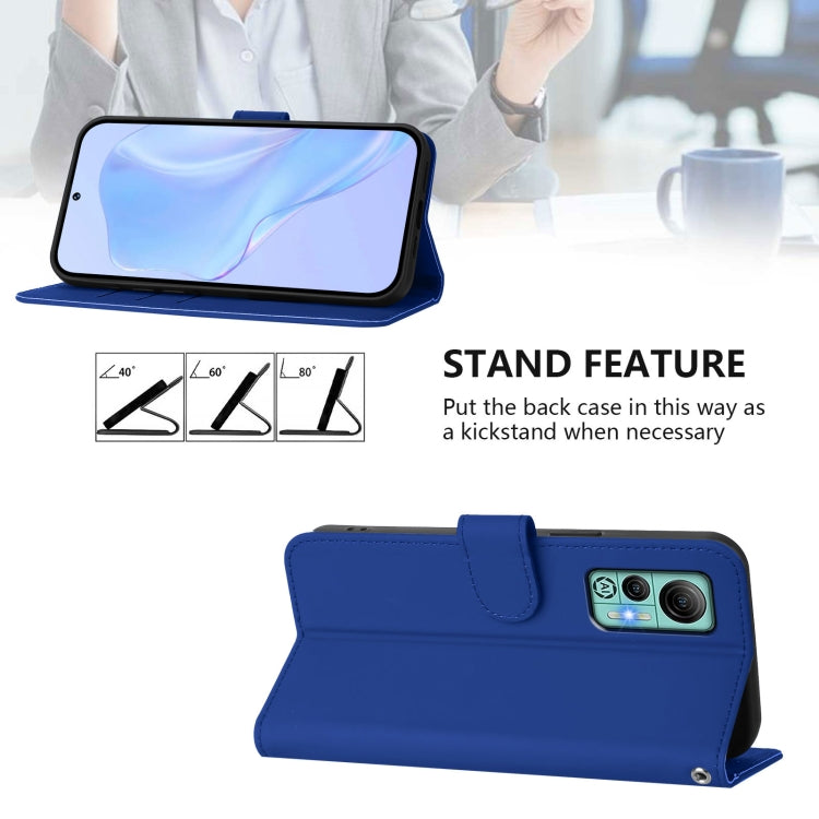 For Ulefone Note 14 Skin Feel Solid Color Leather Phone Case with Lanyard