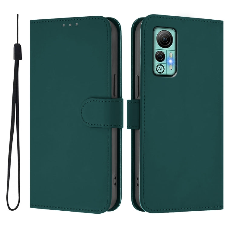 For Ulefone Note 14 Skin Feel Solid Color Leather Phone Case with Lanyard