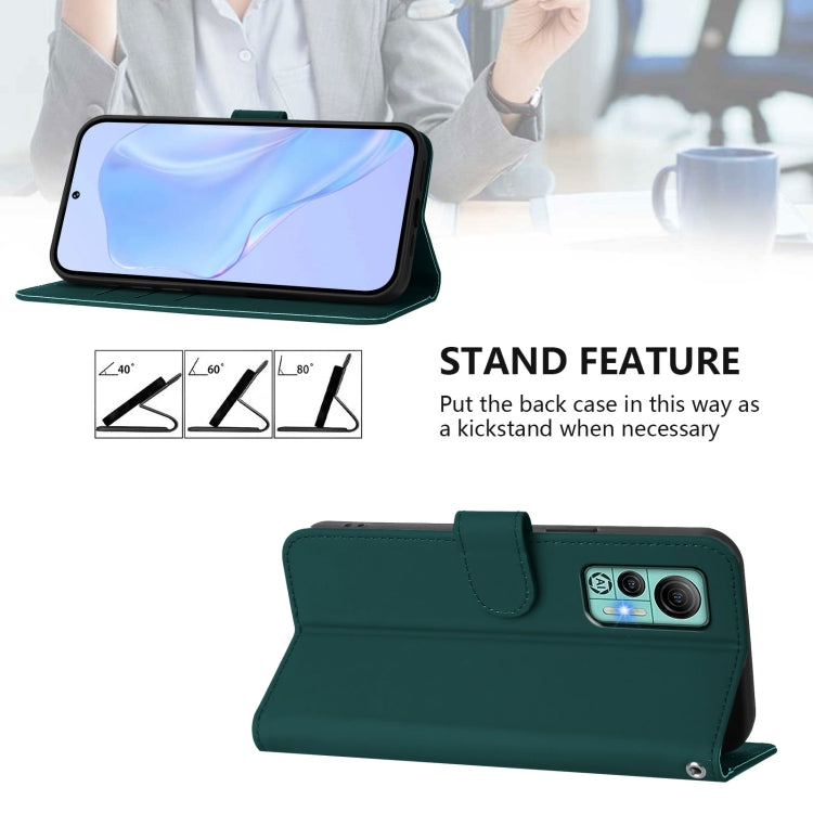 For Ulefone Note 14 Skin Feel Solid Color Leather Phone Case with Lanyard