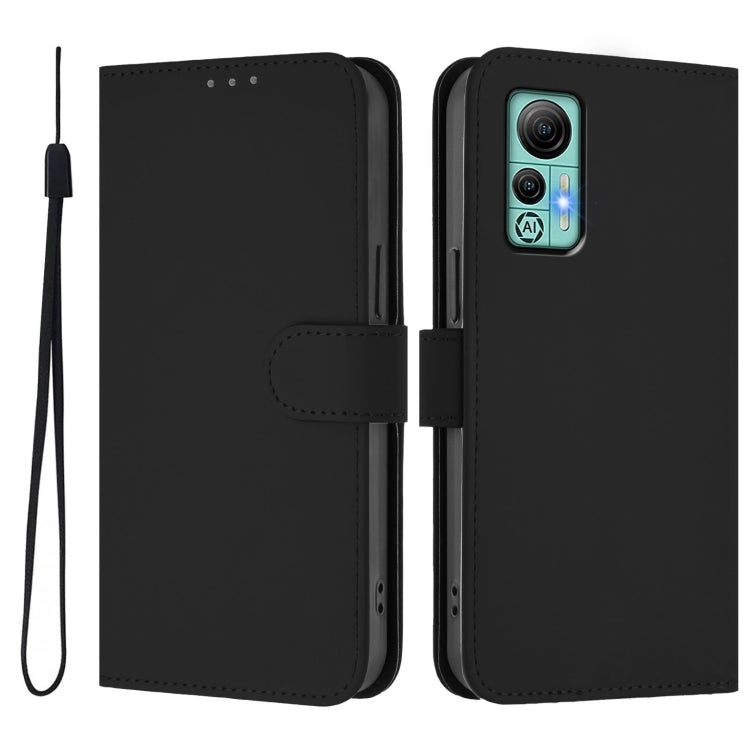 For Ulefone Note 14 Skin Feel Solid Color Leather Phone Case with Lanyard