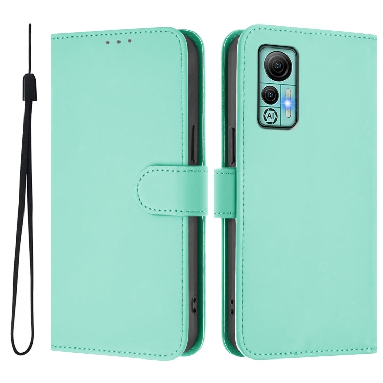 For Ulefone Note 14 Skin Feel Solid Color Leather Phone Case with Lanyard