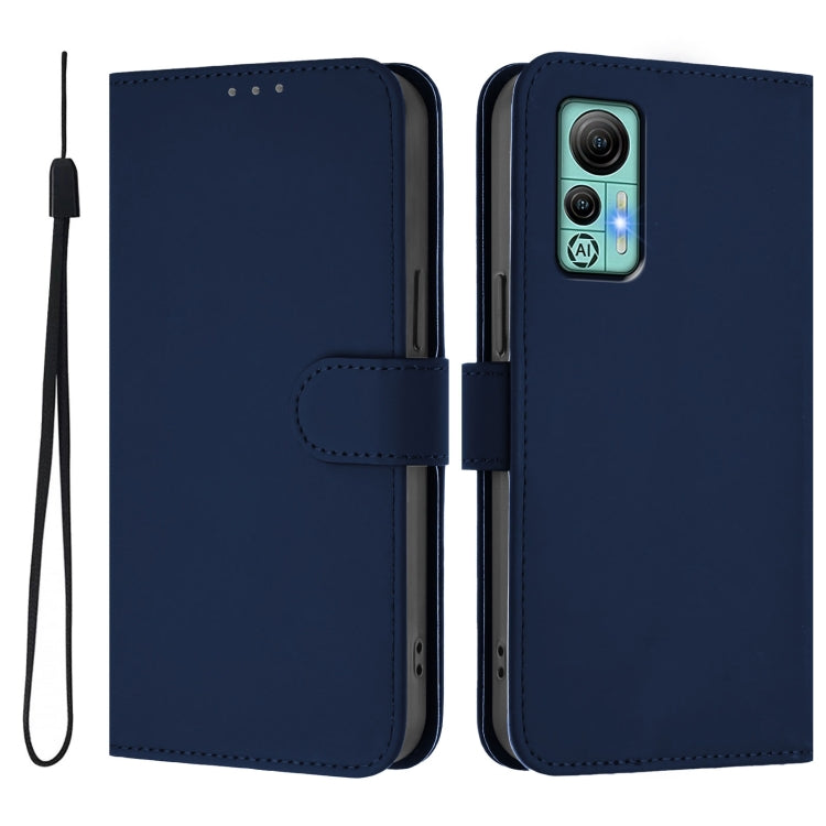 For Ulefone Note 14 Skin Feel Solid Color Leather Phone Case with Lanyard