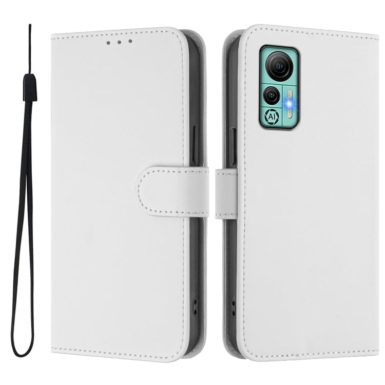 For Ulefone Note 14 Skin Feel Solid Color Leather Phone Case with Lanyard