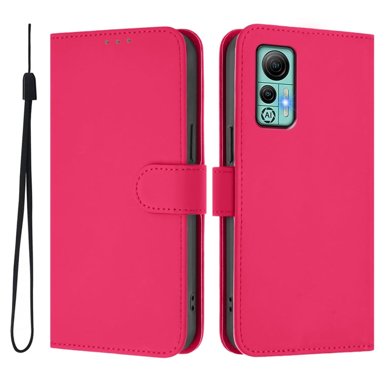 For Ulefone Note 14 Skin Feel Solid Color Leather Phone Case with Lanyard