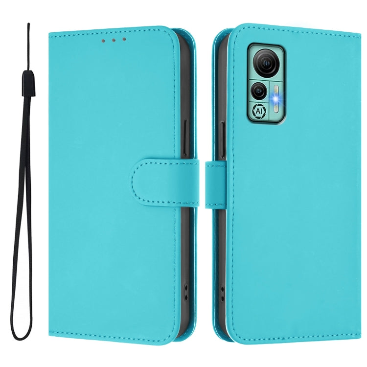 For Ulefone Note 14 Skin Feel Solid Color Leather Phone Case with Lanyard