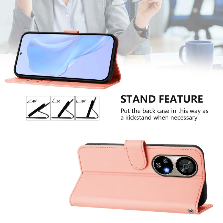 For Ulefone Note 17 Pro Skin Feel Solid Color Leather Phone Case with Lanyard