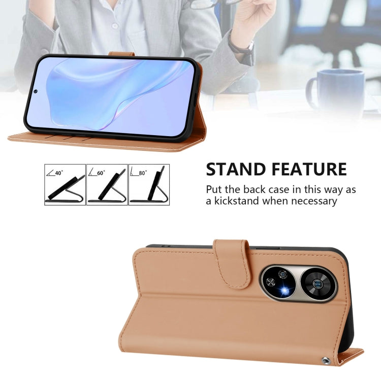 For Ulefone Note 17 Pro Skin Feel Solid Color Leather Phone Case with Lanyard