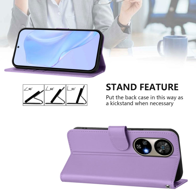 For Ulefone Note 17 Pro Skin Feel Solid Color Leather Phone Case with Lanyard