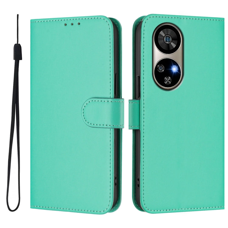 For Ulefone Note 17 Pro Skin Feel Solid Color Leather Phone Case with Lanyard